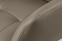 Drehbarer Stuhl SIGNATURE taupe Echtleder 360° mit Taschenfederkern schwarz Metall
