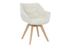 Drehbarer Stuhl THE DUTCH COMFORT beige Bouclé Tweed Soft Eichenholz