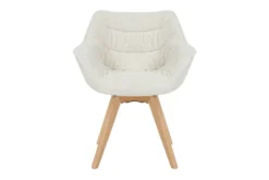 Drehbarer Stuhl THE DUTCH COMFORT beige Bouclé Tweed Soft Eichenholz
