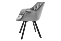Drehbarer Stuhl THE DUTCH COMFORT grau Samt mit Armlehnen Modern Design