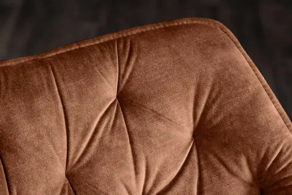 Drehbarer Stuhl THE DUTCH COMFORT rost braun Samt mit Armlehnen Modern Design