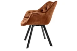 Drehbarer Stuhl THE DUTCH COMFORT rost braun Samt mit Armlehnen Modern Design