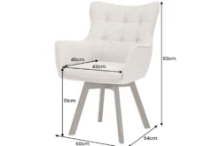 Drehbarer Stuhl THOR taupe Strukturstoff braun Wenge Eichenholz 360° mit Armlehne