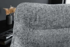 Drehbarer Stuhl VERONA grau Strukturstoff mit Armlehne Metallbeine schwarz