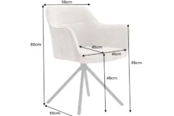 Drehbarer Stuhl VERONA senfgelb Strukturstoff mit Armlehne Metallbeine schwarz