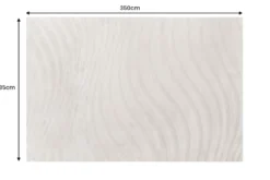 3D strukturierter Kurzflor XXL Teppich WAVE 350x235cm beige Hoch-Tief-Effekt
