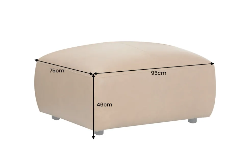 Echtleder Hocker BIG GEORGE 95cm cognac Nosagfederung Taschenfederkern