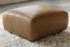 Echtleder Hocker BIG GEORGE 95cm cognac Nosagfederung Taschenfederkern