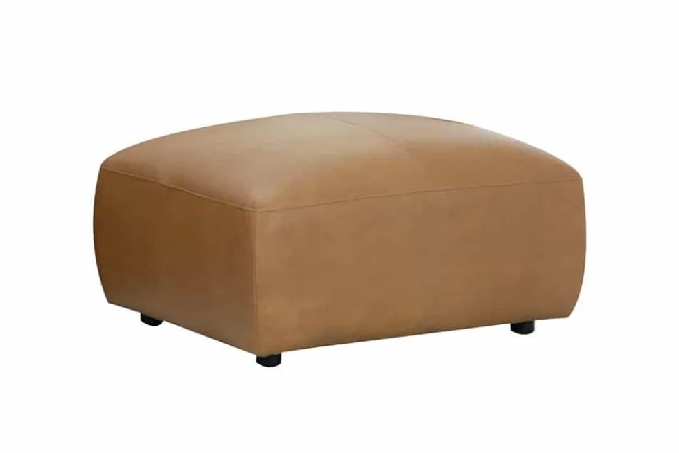 Echtleder Hocker BIG GEORGE 95cm cognac Nosagfederung Taschenfederkern