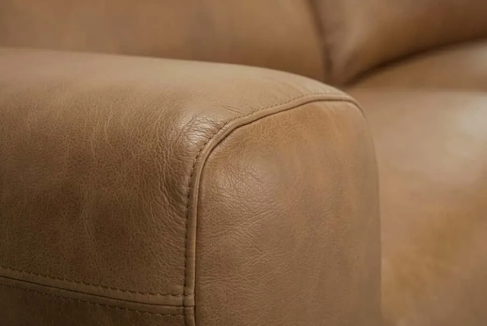 Echtleder Sofa BIG GEORGE 205cm cognac Taschenfederkern 2-Sitzer Couch