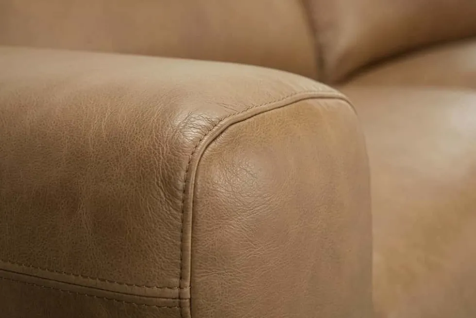 Echtleder Sofa BIG GEORGE 245cm cognac Taschenfederkern 3-Sitzer Couch