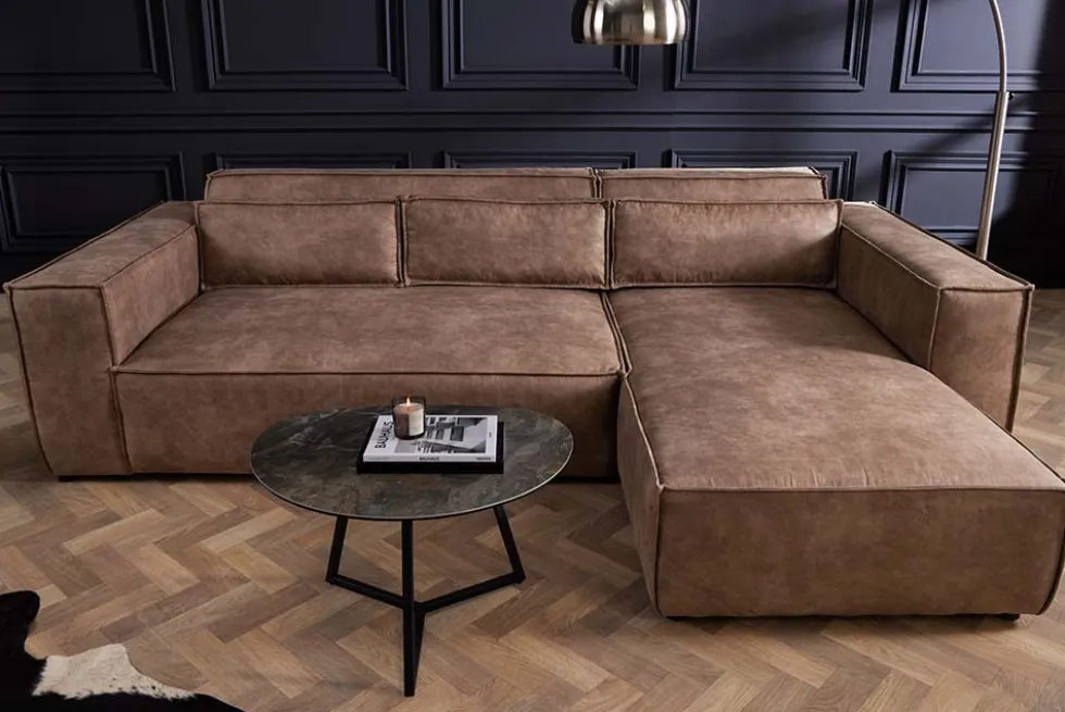 Ecksofa BOSSA NOVA 265cm antik taupe Microfaserstoff 3-Sitzer Couch L-Form