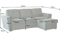 Ecksofa mit Schlaffunktion APARTMENT beidseitig aufbaubar grün Strukturstoff inkl. Stauraum