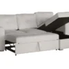 Ecksofa mit Schlaffunktion APARTMENT beidseitig aufbaubar beige Strukturstoff inkl. Stauraum