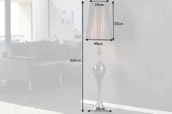 Edle Design Stehlampe LUCIE 160cm schwarz Barock Stil Stehleuchte