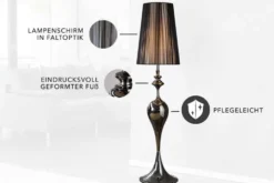 Edle Design Stehlampe LUCIE 160cm schwarz Barock Stil Stehleuchte