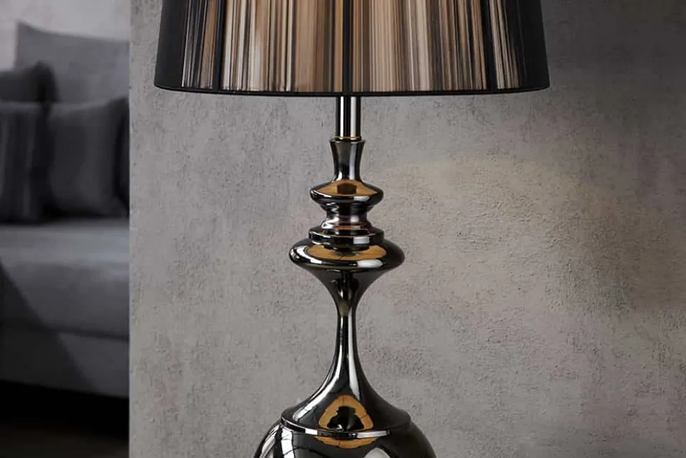 Edle Design Stehlampe LUCIE 160cm schwarz Barock Stil Stehleuchte