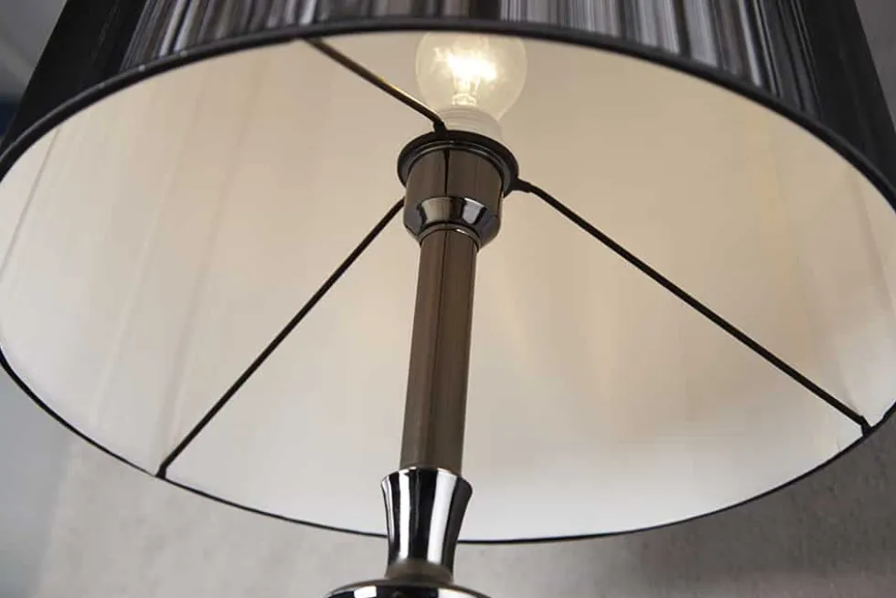 Edle Design Stehlampe LUCIE 160cm schwarz Barock Stil Stehleuchte