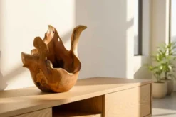 Einzigartige Schale ORGANIC 40cm natur Teak aus Wurzelholz