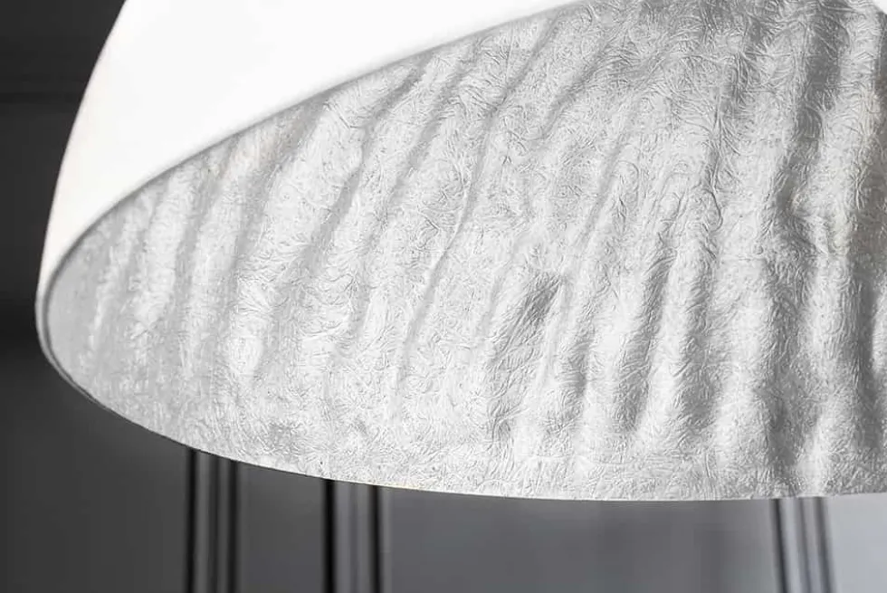 Elegante Design Hängeleuchte GLOW 70cm weiß silber Hängelampe