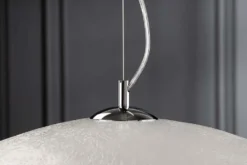 Elegante Design Hängeleuchte GLOW 70cm weiß silber Hängelampe