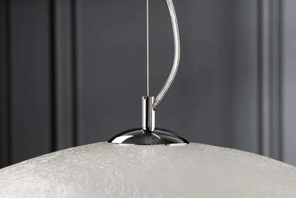 Elegante Design Hängeleuchte GLOW 70cm weiß silber Hängelampe