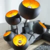 Elegante Design Stehlampe MAGMA 170cm schwarz gold Stehleuchte