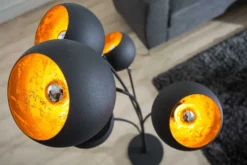Elegante Design Stehlampe MAGMA 170cm schwarz gold Stehleuchte