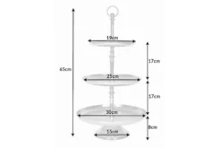 Elegante Etagere ORIENT 65cm silber im Wild Hammerschlag Design mit drei Etagen