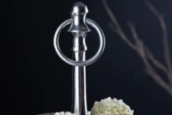 Elegante Etagere ORIENT 65cm silber im Wild Hammerschlag Design mit drei Etagen