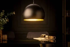 Elegante Hängelampe BLACK GOLDEN BALL 30cm schwarz mit Blattgoldoptik