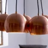 Elegante Hängelampe PERLOTTA kupfer mit 5 Schirmen Kugelleuchte