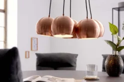 Elegante Hängelampe PERLOTTA kupfer mit 5 Schirmen Kugelleuchte