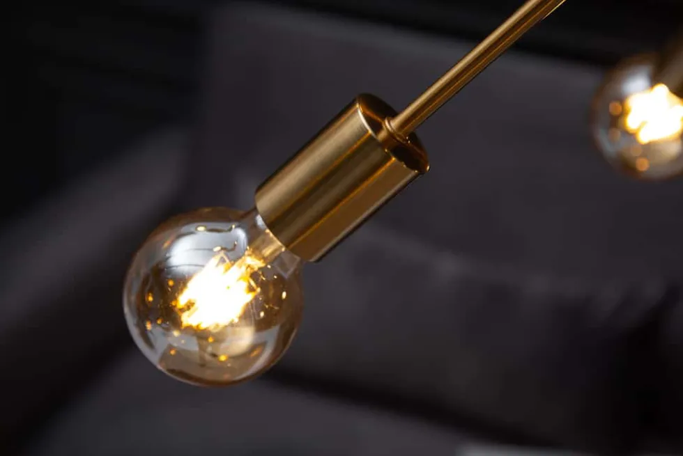 Elegante Hängelampe SPUTNIK 87cm gold mit 14 Leuchtarmen