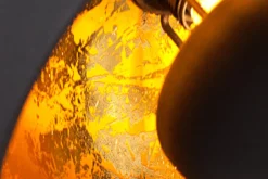 Elegante Hängelampe STUDIO 3 110cm schwarz Blattgold-Optik drei Schirme