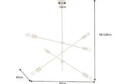 Elegante Hängelampe VARIATION 128cm gold mit sechs schwenkbaren Leuchten