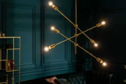 Elegante Hängelampe VARIATION 128cm gold mit sechs schwenkbaren Leuchten