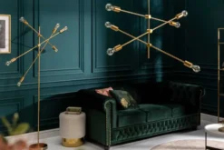 Elegante Hängelampe VARIATION 128cm gold mit sechs schwenkbaren Leuchten