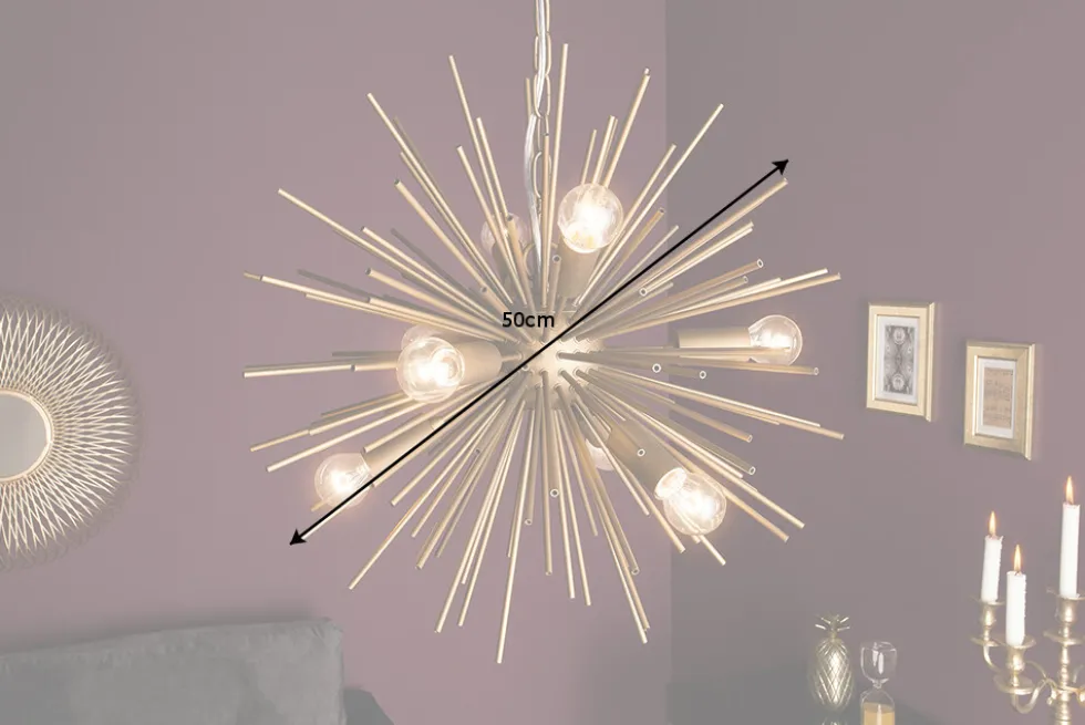 Elegante Hängeleuchte SUNLIGHT 50cm matt gold Hängelampe