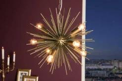 Elegante Hängeleuchte SUNLIGHT 50cm matt gold Hängelampe