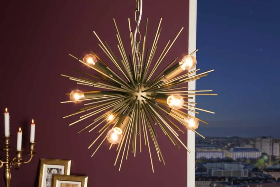 Elegante Hängeleuchte SUNLIGHT 50cm matt gold Hängelampe