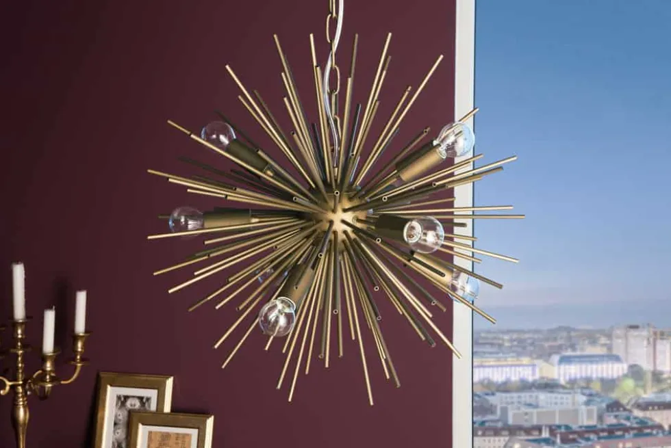 Elegante Hängeleuchte SUNLIGHT 50cm matt gold Hängelampe