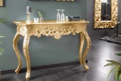 Elegante Konsole VENICE 110cm gold Barock Design Anrichte handgearbeitet