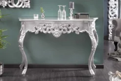 Elegante Konsole VENICE 110cm silber Barock Design Anrichte handgearbeitet
