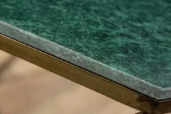 Eleganter Couchtisch DIAMOND 70cm grün messing mit Marmorplatte