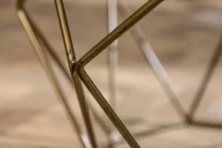 Eleganter Couchtisch DIAMOND 70cm weiß messing mit Marmorplatte