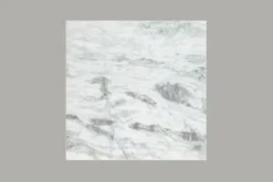 Eleganter Couchtisch ELEMENTS 50cm weiß mit polierter Marmor-Platte