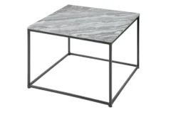 Eleganter Couchtisch ELEMENTS 50cm grau mit polierter Marmor-Platte