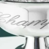 Eleganter Design Sektkühler CHAMPAGNE 40cm silber poliert Flaschenkühler