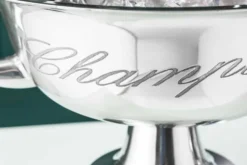 Eleganter Design Sektkühler CHAMPAGNE 40cm silber poliert Flaschenkühler